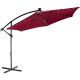 STILISTA Parasol ogrodowy z rączką 3 m, czerwony + LED