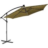 STILIST Parasol ogrodowy z rączką 3,5m, khaki + LED