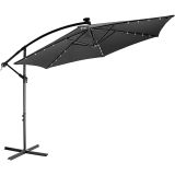 STILISTA  Parasol ogrodowy z rączką 3 m, antracyt + LED