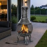 STILISTA Kominek tarasowy, 89 cm, srebrny / szary