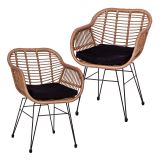 STILISTA Zestaw 2 foteli ogrodowych, jasnobrązowy