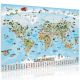 Edukacyjna mapa świata dla dzieci 140 x 100 cm - język niemi