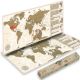 Wycierana mapa świata w stylu vintage antycznym - 100 x