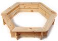 Drewniana piaskownica sześciokątna, 110 x 26 cm