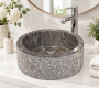 Umywalka z kamienia naturalnego MIRUM 509 Ø45 cm Black