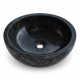 Umywalka z kamienia naturalnego Gemma 501 polerowany marmur Ø45 cm Black.