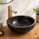 Umywalka z kamienia naturalnego Gemma 501 polerowany marmur Ø45 cm Black.