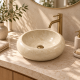 Umywalka Astraia - Cream - wykonana z kamienia naturalnego