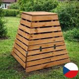 Naturalny kompostownik ogrodowy 430 l z drewna – piramida