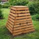 Naturalny kompostownik ogrodowy 430 l z drewna – piramida