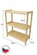Drewniany regał sosnowy, 3 półki, 93×80×33cm – produkcja cz