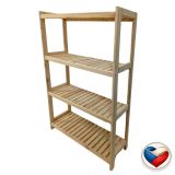 Regał drewniany 133x70x33 cm, 4 półki, czeski