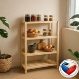 Drewniany regał sosnowy, 4 półki, 133x80x33 cm, produkcja cz