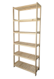 Regał drewniany, 6 półek, 213 x 70 x 33 cm