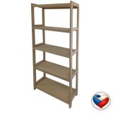 Regał drewniany bukowy, 5 półek, 173 x 70 x 33 cm
