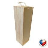 Prezentowe pudełko na wino z drewna sosnowego, bez wykończeń