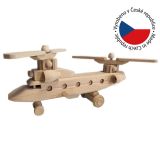 Helikopter z drewna bukowego, ręcznie szlifowany, 40 cm