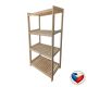 Regał drewniany z 4 półkami, sosna, 133 x 80 x 43 cm