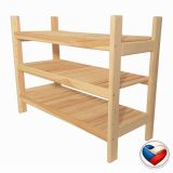 Regał drewniany 3 półki, sosna, 60x50x33 cm