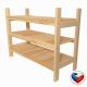 Drewniany regał z 3 półkami, sosna, 60x54x25 cm