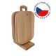 Zestaw desek do krojenia z bukowego drewna w stojaku 3 szt.