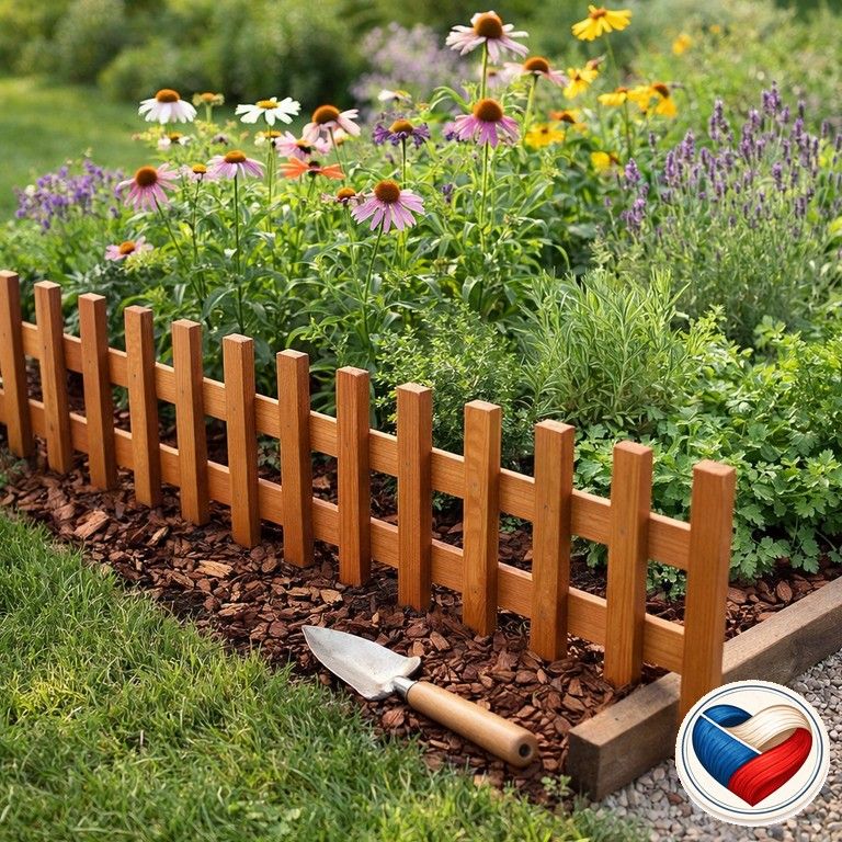 Дерев'яна огорожа для клумб, просочена, 100х35 см