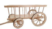 Drewniany wózek bez wykończenia powierzchni, 170x58x50cm
