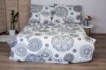 Pościel bawełniana 3-częściowa Dita - Mandala biała