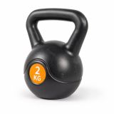 Kettlebell 2 kg, plastikowy z wypełnieniem cementowym