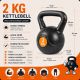 Kettlebell 2 kg, plastikowy z wypełnieniem cementowym