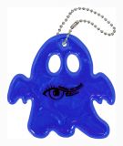 Odblaskowy brelok duch niebieski 7x7 cm z łańcuszkiem