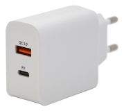 Wtyczka QUICK CHARGE 3.0 230V USB-A / USB-C 18W
