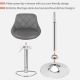 MIADOMODO Krzesło barowe 2szt, bez podłokietnika, szare