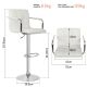 MIADOMODO Krzesło barowe 2 szt, z podłokietnikami, białe