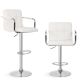 MIADOMODO Krzesło barowe 2 szt, z podłokietnikami, białe