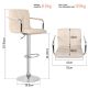 MIADOMODO Krzesło barowe 2szt, z podłokietnikami, beżowe