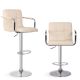 MIADOMODO Krzesło barowe 2szt, z podłokietnikami, beżowe