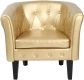 Fotel ze stołkiem Chesterfield, złoty