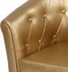 Fotel ze stołkiem Chesterfield, złoty