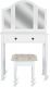 Toaletka z krzesłem, biała, 80 x 40 x 136 cm