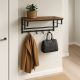 Wieszak ścienny z półką, drążkiem i haczykami, 66 cm