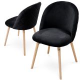 Zestaw krzeseł do jadalni , czarny, 2 szt