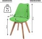 Zestaw krzeseł do jadalni z plastikowym siedziskiem, 2 szt.,