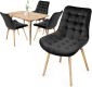 Zestaw krzeseł do jadalni, czarny, 4 szt