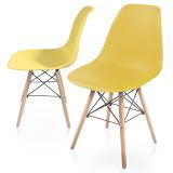 Zestaw krzeseł do jadalni z plastikowym siedziskiem, 2 sztuk