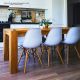 Zestaw krzeseł do jadalni z plastikowym siedziskiem, 2 sztuk