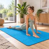 Mata do jogi fitness antypoślizgowa 190×100×0,6cm, niebieska