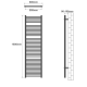 AQUAMARIN Pionowy grzejnik łazienkowy, 1200 x 600 mm