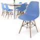 MIADOMODO Zestaw krzeseł do jadalni, 6 sztuk, niebieski