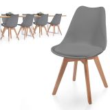 MIADOMODO Zestaw krzeseł do jadalni, szary, 8 sztuk